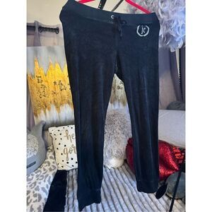 Vintage JC black terry velour sweat pants track pants suit bling juicy couture